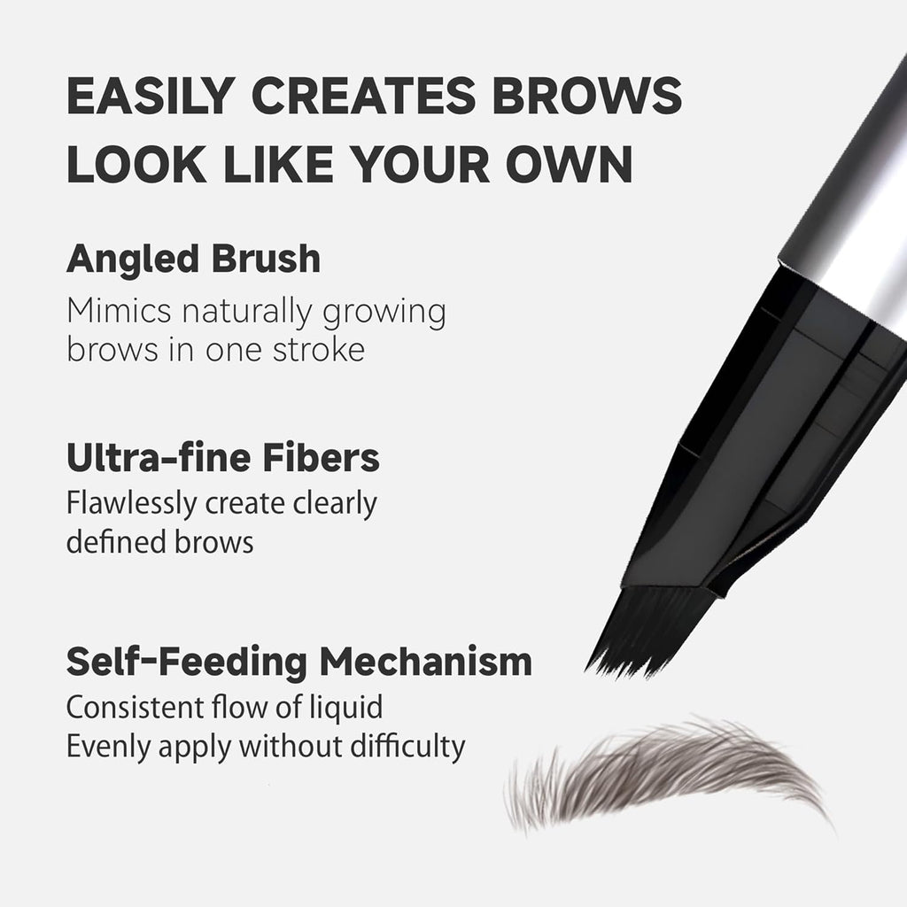 Unicos Eyebrow Pen, Angled Brow Brush, Eyebrow Pencils for Women, Natural Brow Pen, Hair-Like Strokes, 24hrs Long-Lasting, Waterproof, Smudge-Proof, Easy to Use, Multiple Uses, Coconut
